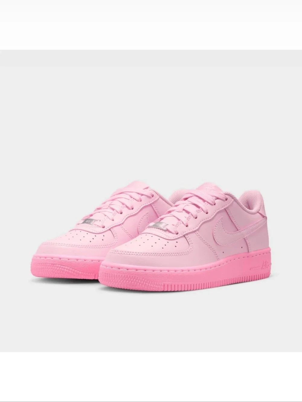Girls Nike Air Force 1 Low Pink Low-Top Sneakers Custom with Swarovski Crystals